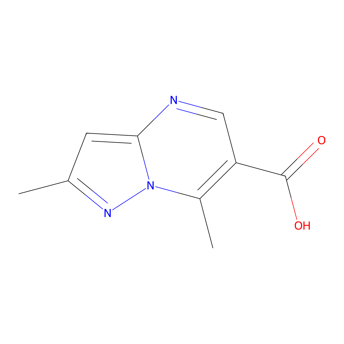 2,7-Dimethylpyrazolo[1,5-a]pyrimidine-6-carboxylic acid molecular structure, CAS 175201-51-1