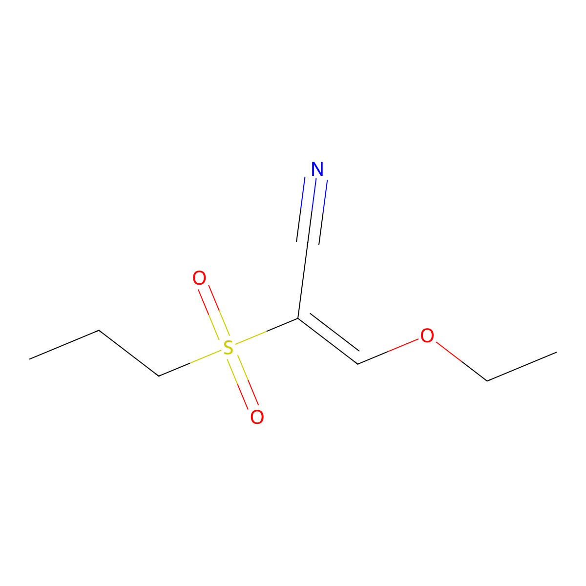 3-Ethoxy-2-(propylsulfonyl)acrylonitrile molecular structure, CAS 175201-52-2