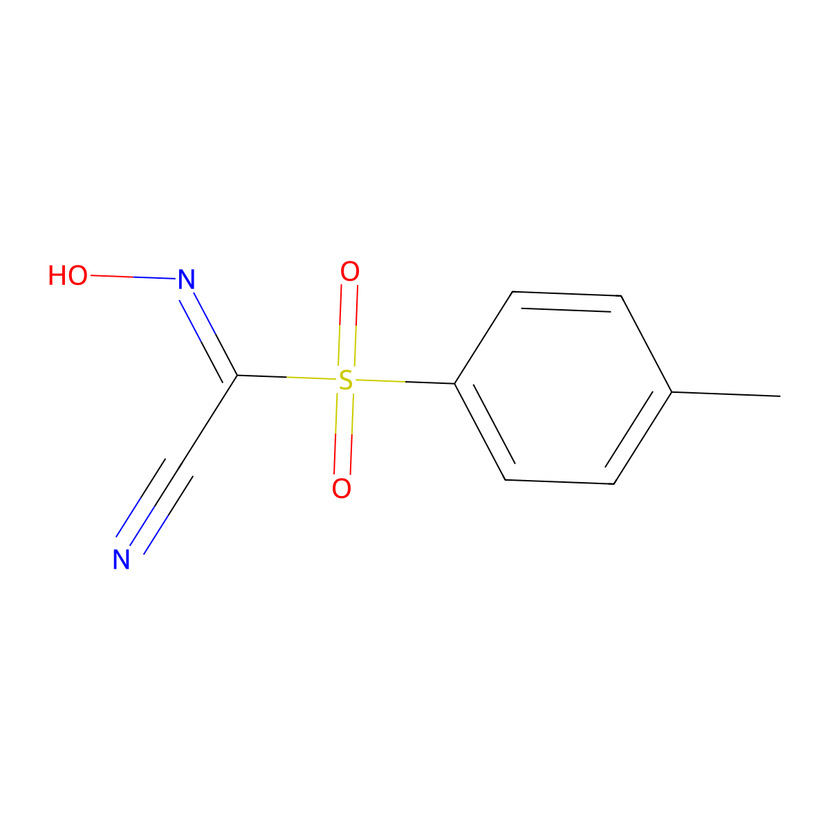 2-Hydroxyimino-2-(4-methylphenyl)sulfonylacetonitrile molecular structure, CAS 175201-58-8