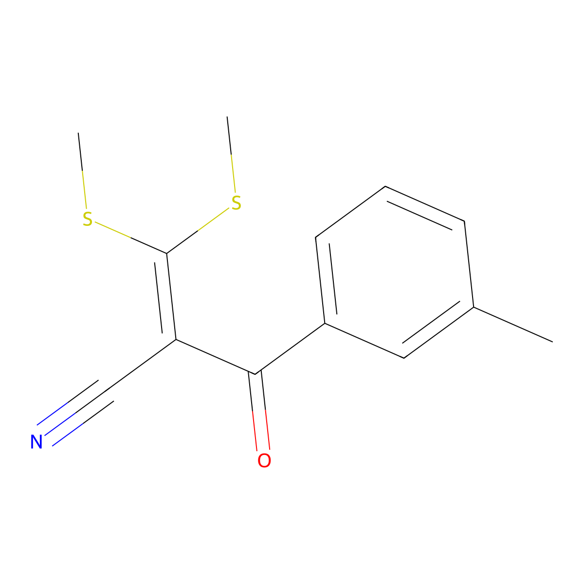 2-(3-Methylbenzoyl)-3,3-di(methylthio)acrylonitrile molecular structure, CAS 175201-64-6