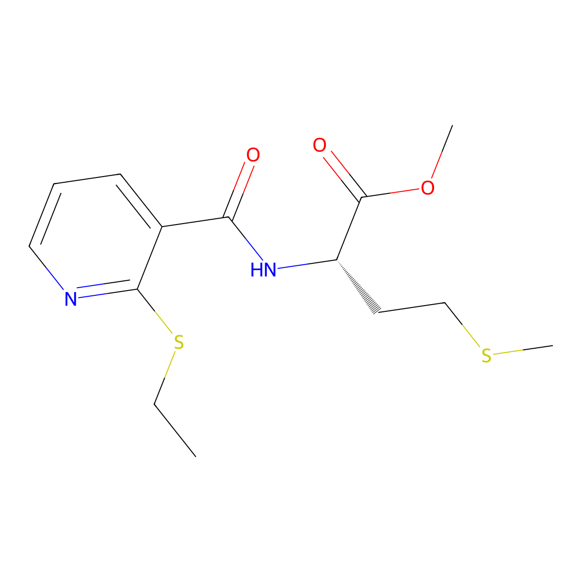 L-Methionine, N-[[2-(ethylthio)-3-pyridinyl]carbonyl]-, methyl ester molecular structure, CAS 175201-65-7