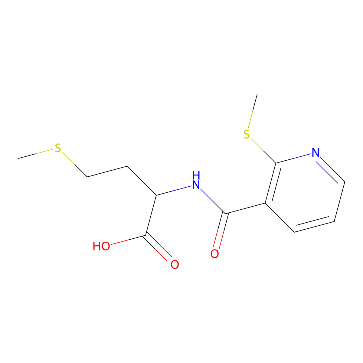 4-(Methylsulfanyl)-2-{[2-(methylsulfanyl)pyridin-3-yl]formamido}butanoic acid molecular structure, CAS 175201-70-4