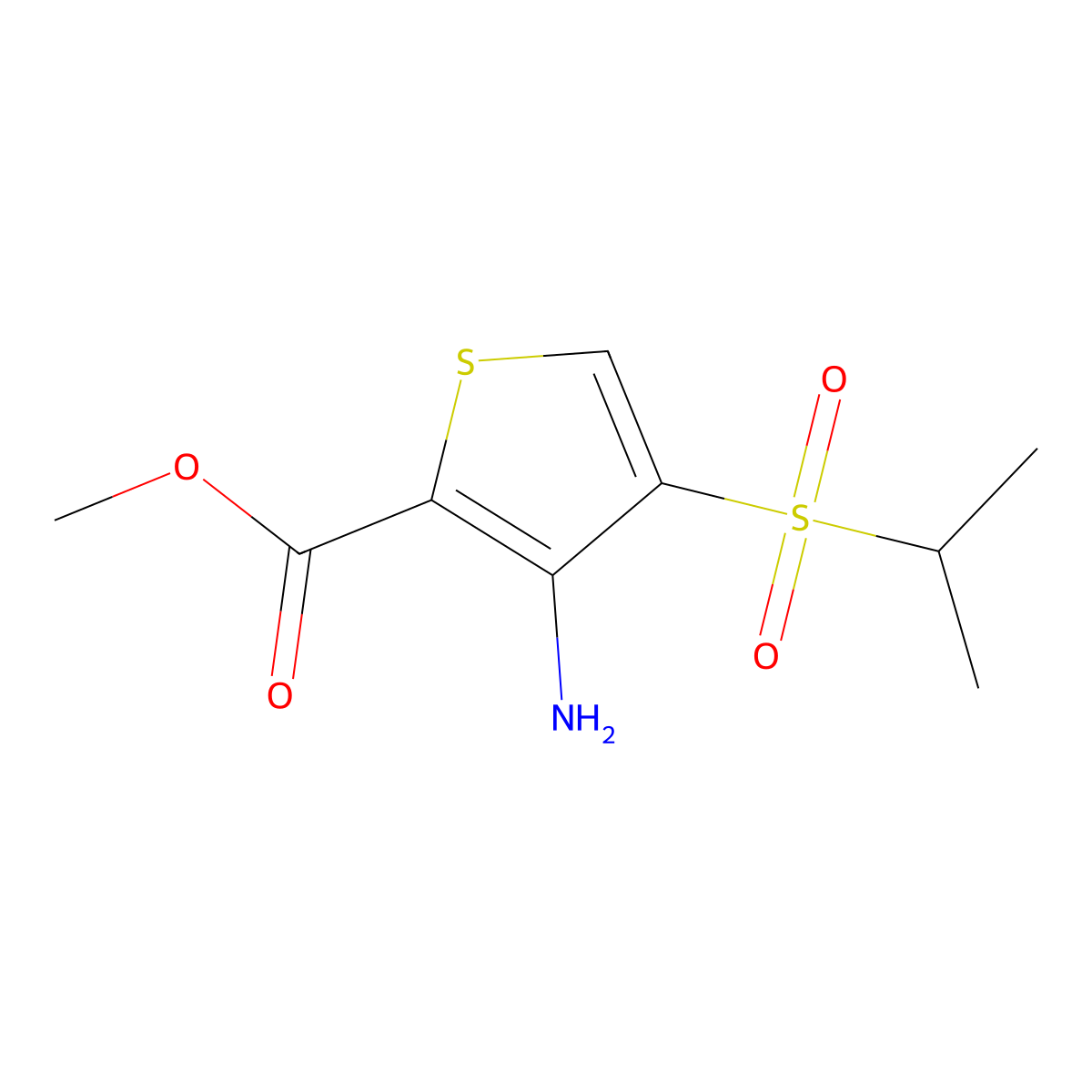 Methyl 3-Amino-4-(isopropylsulfonyl)thiophene-2-carboxylate molecular structure, CAS 175201-72-6