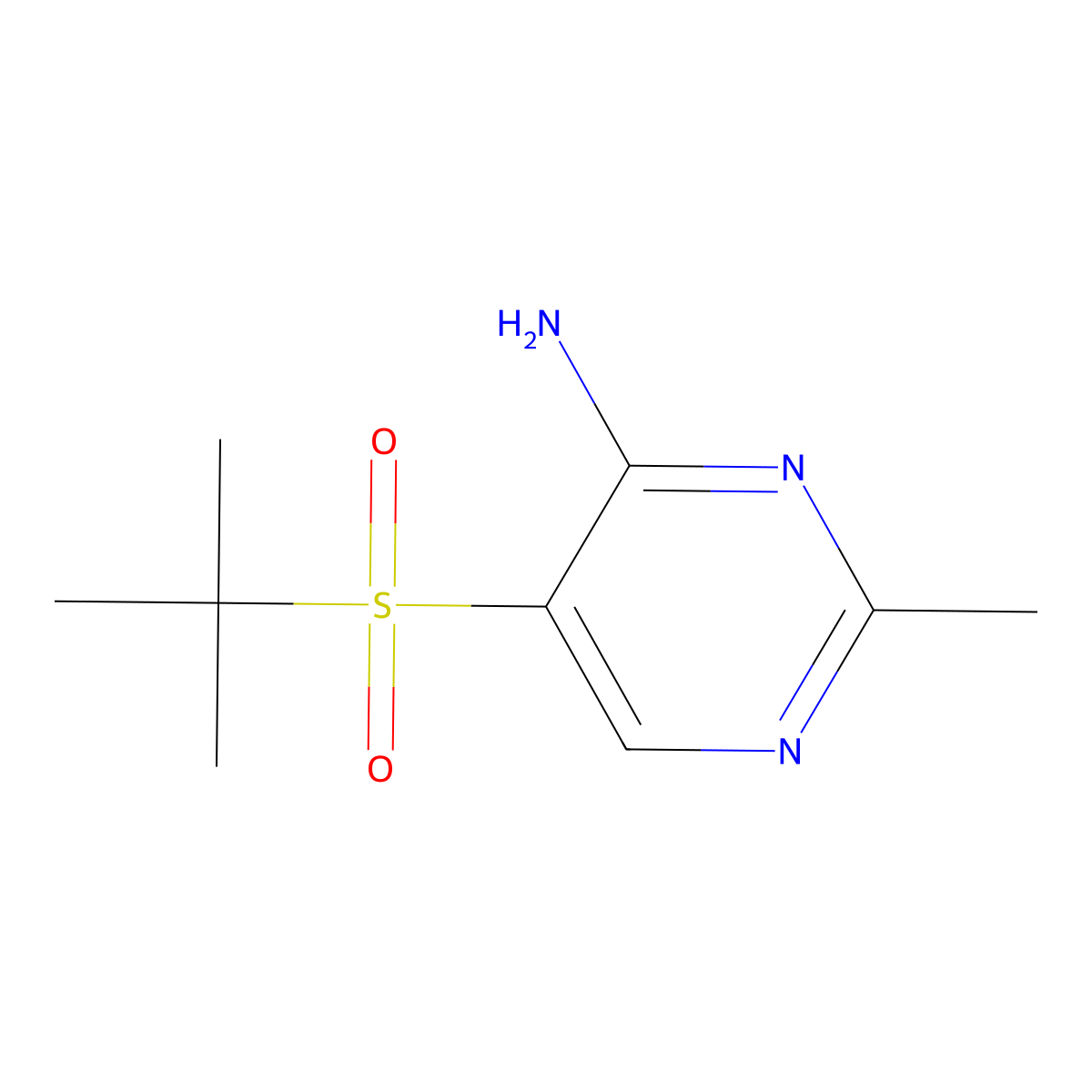 5-(Tert-butylsulfonyl)-2-methylpyrimidin-4-amine molecular structure, CAS 175201-85-1