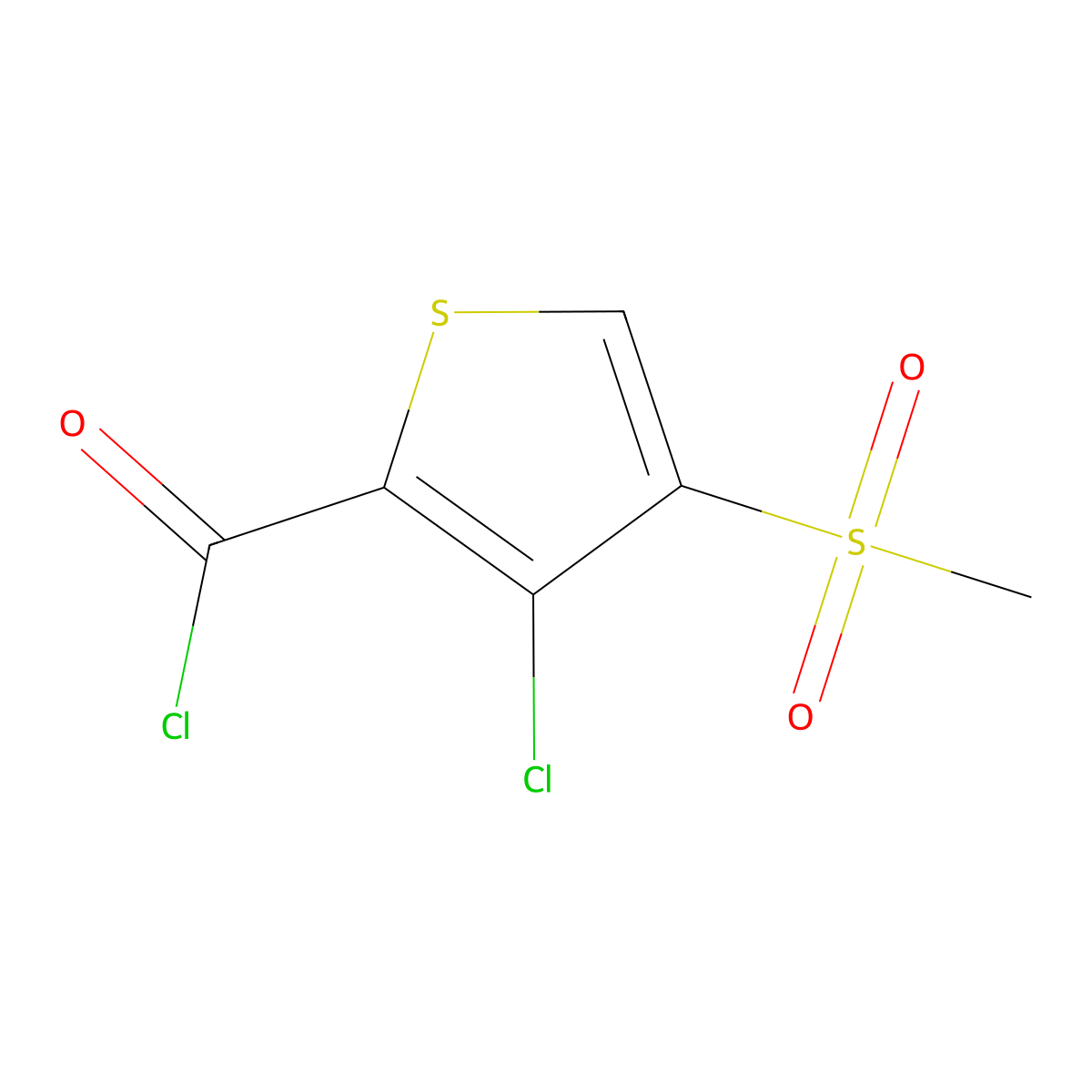 3-Chloro-4-(Methylsulfonyl)Thiophene-2-Carbonyl Chloride molecular structure, CAS 175201-87-3