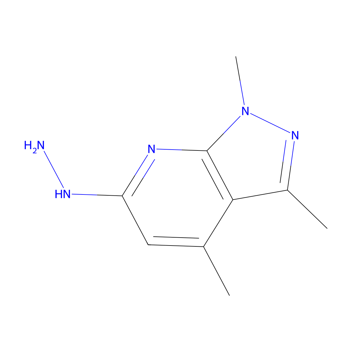 6-Hydrazinyl-1,3,4-trimethyl-1H-pyrazolo[3,4-b]pyridine molecular structure, CAS 175202-00-3