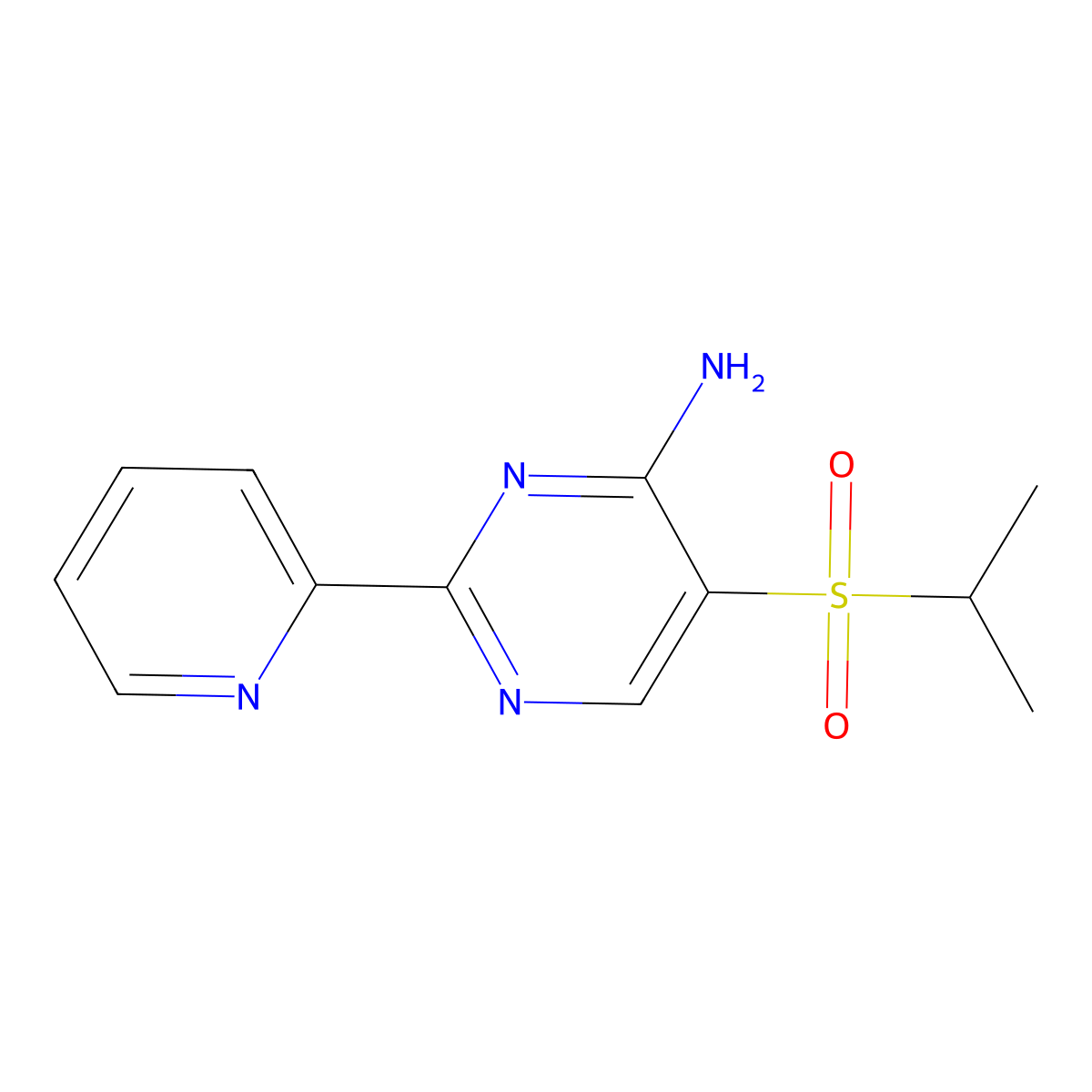 5-(Isopropylsulfonyl)-2-(2-pyridyl)pyrimidin-4-amine molecular structure, CAS 175202-02-5