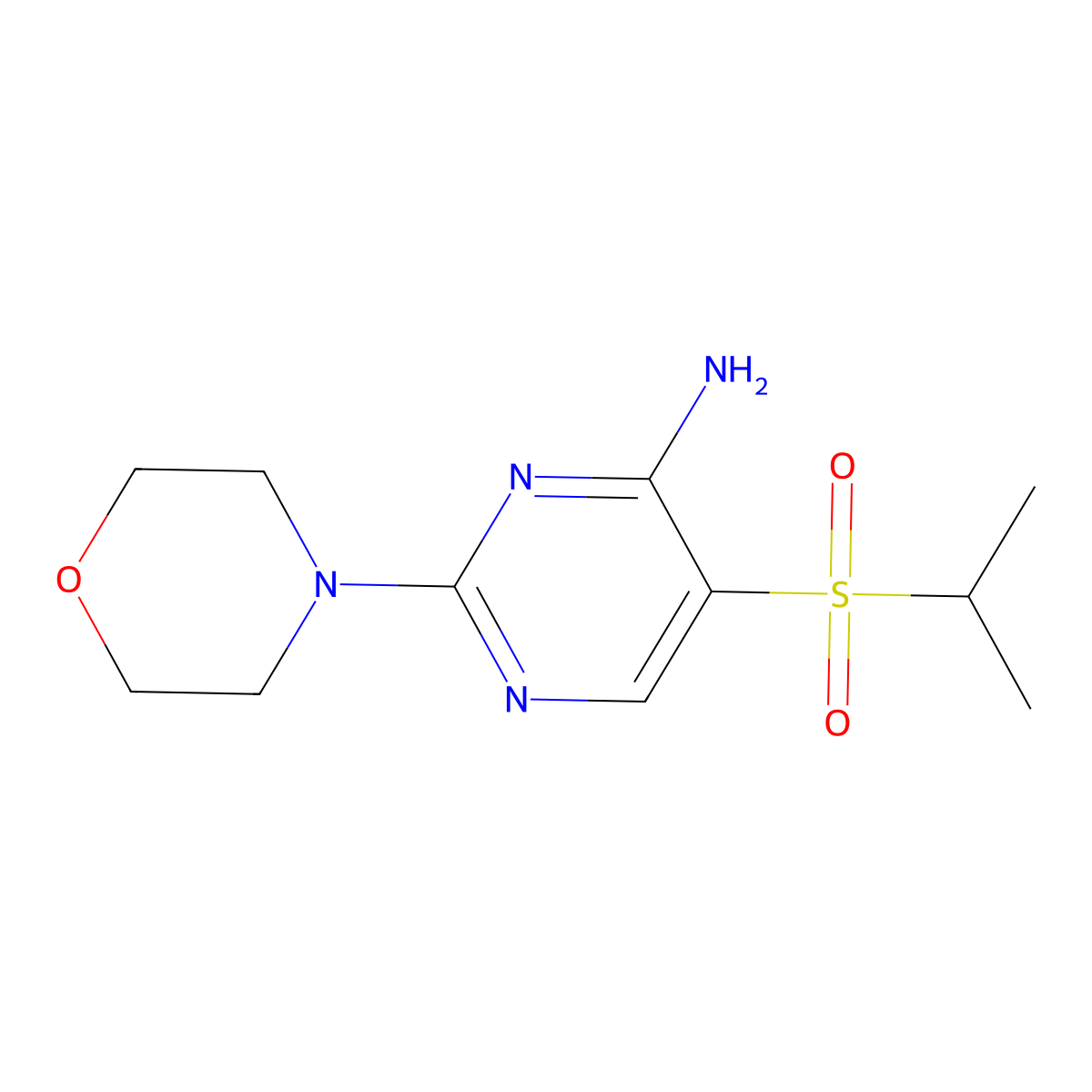 5-(Isopropylsulfonyl)-2-morpholinopyrimidin-4-amine molecular structure, CAS 175202-03-6
