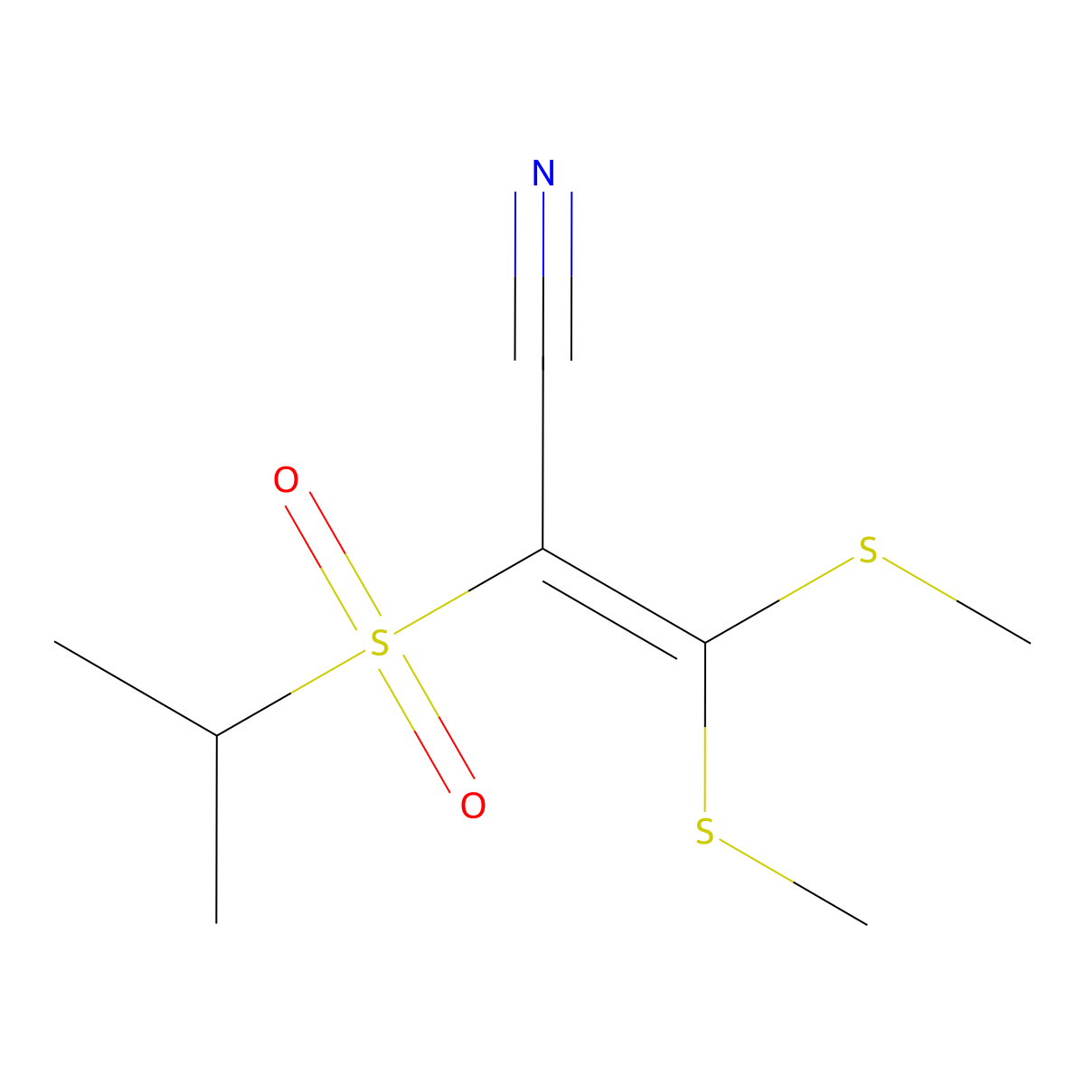 2-(Isopropylsulfonyl)-3,3-di(methylthio)acrylonitrile molecular structure, CAS 175202-05-8