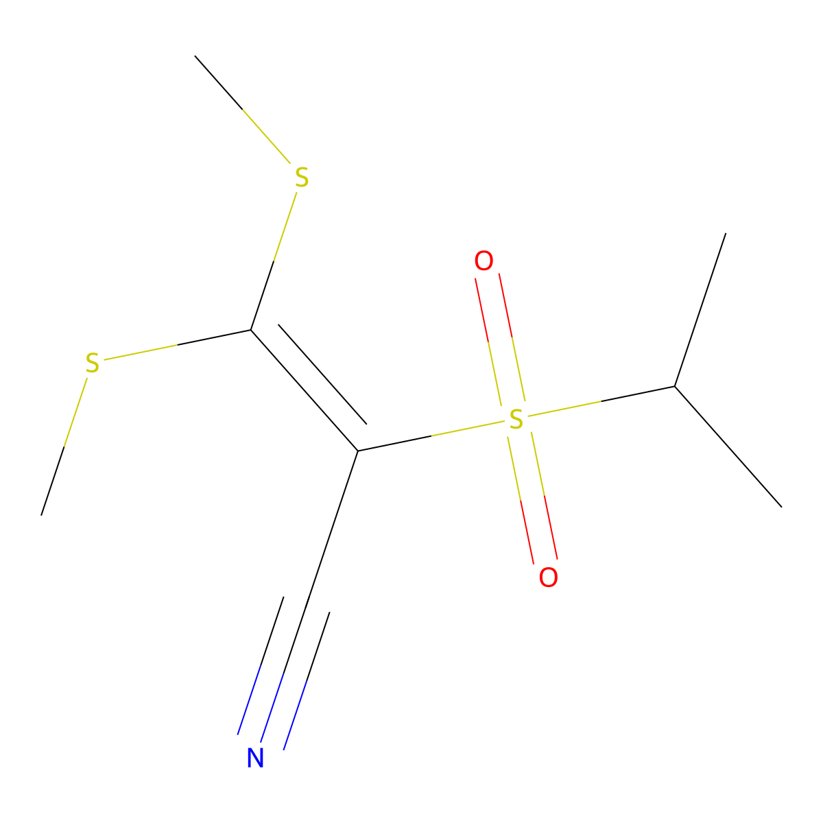 2-(Isopropylsulfonyl)-3,3-di(methylthio)acrylonitrile molecular structure, CAS 175202-05-8