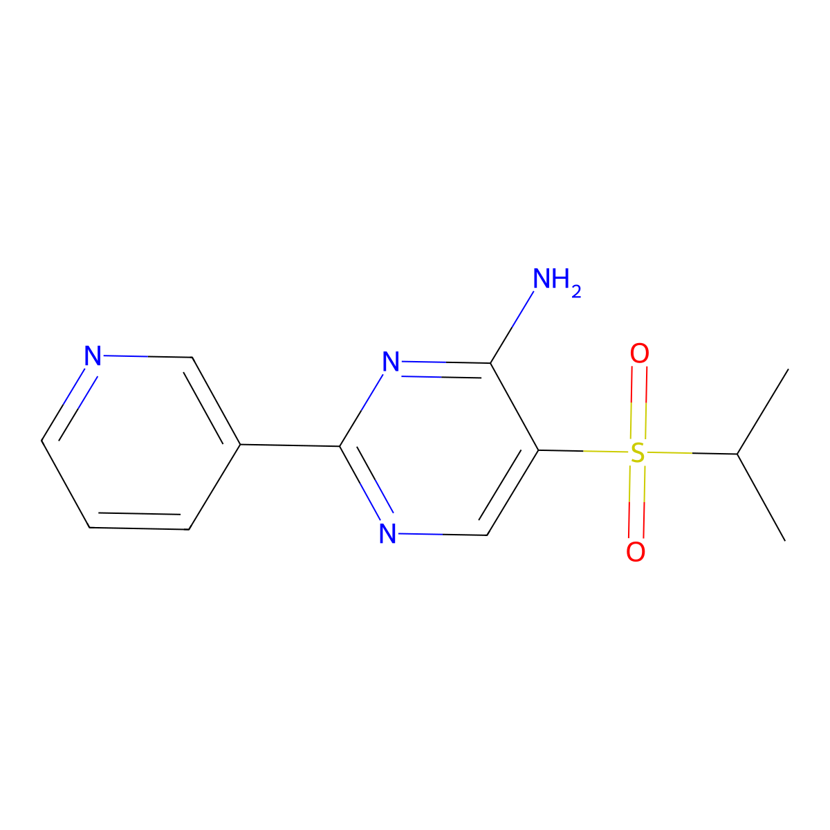 5-(Isopropylsulfonyl)-2-(3-pyridyl)pyrimidin-4-amine molecular structure, CAS 175202-06-9