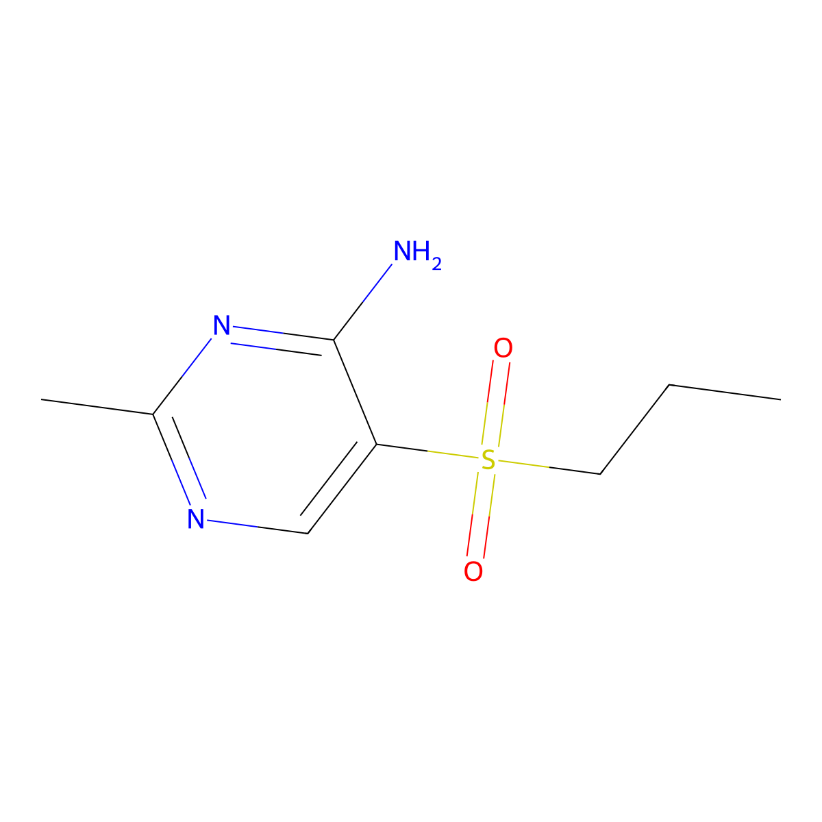 2-Methyl-5-(propylsulfonyl)pyrimidin-4-amine molecular structure, CAS 175202-09-2
