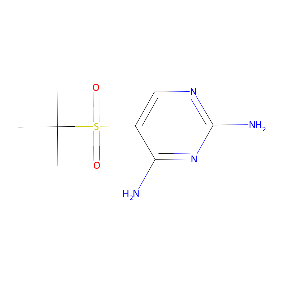 5-(2-Methylpropane-2-sulfonyl)pyrimidine-2,4-diamine molecular structure, CAS 175202-17-2