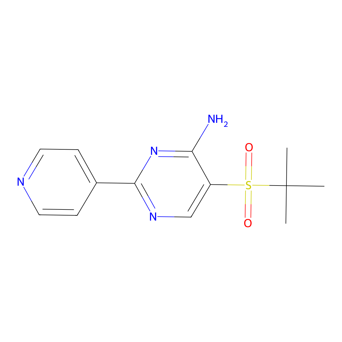 5-(tert-Butylsulfonyl)-2-(4-pyridyl)pyrimidin-4-amine molecular structure, CAS 175202-18-3