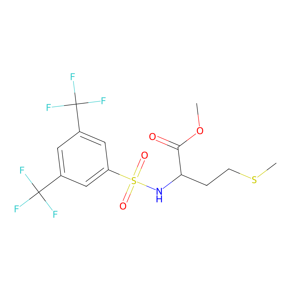 N-[3,5-Bis(trifluoromethyl)benzenesulfonyl]-L-methionine methyl ester molecular structure, CAS 175202-21-8