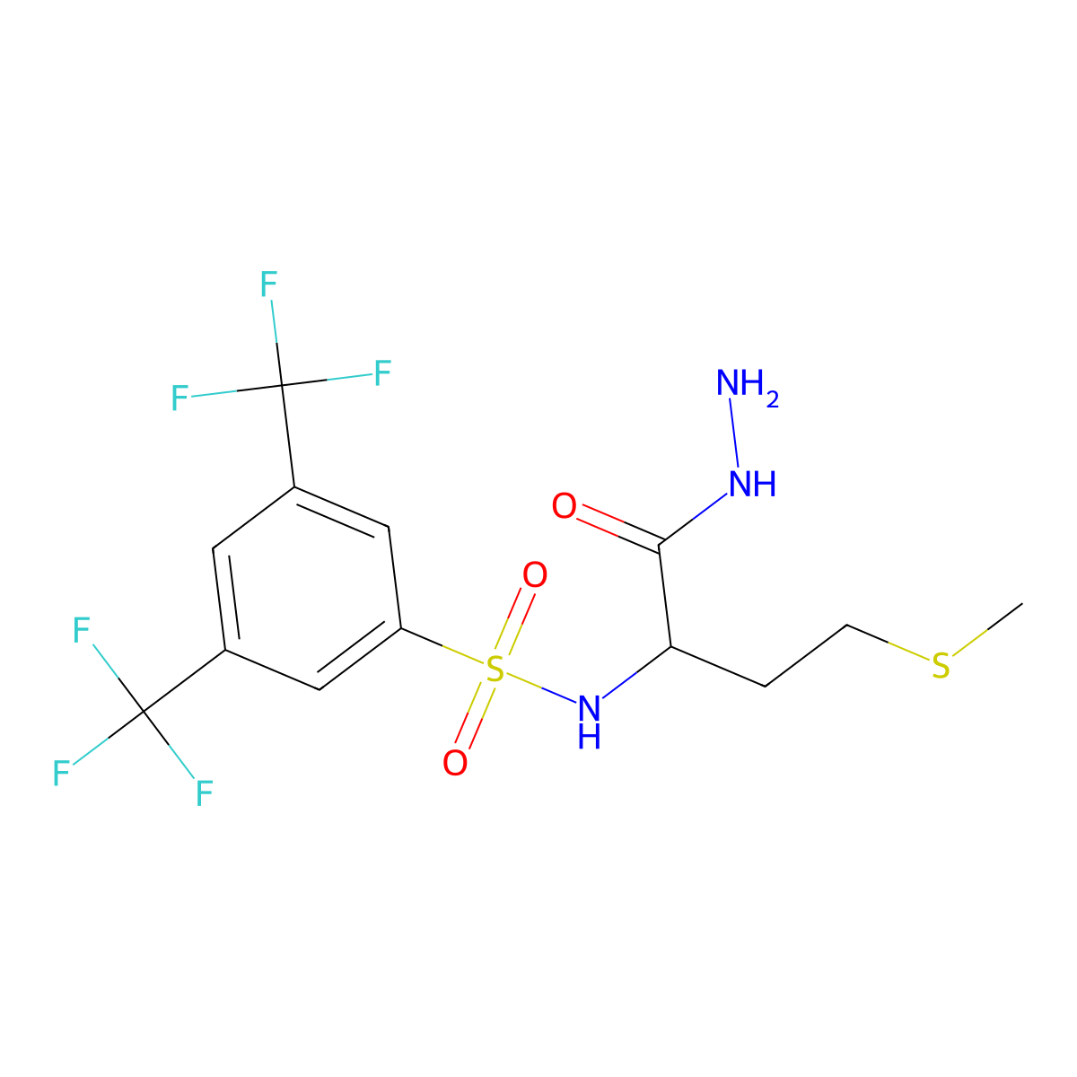 N-[3,5-Bis(trifluoromethyl)benzenesulphonyl]-L-methionyl hydrazide molecular structure, CAS 175202-22-9