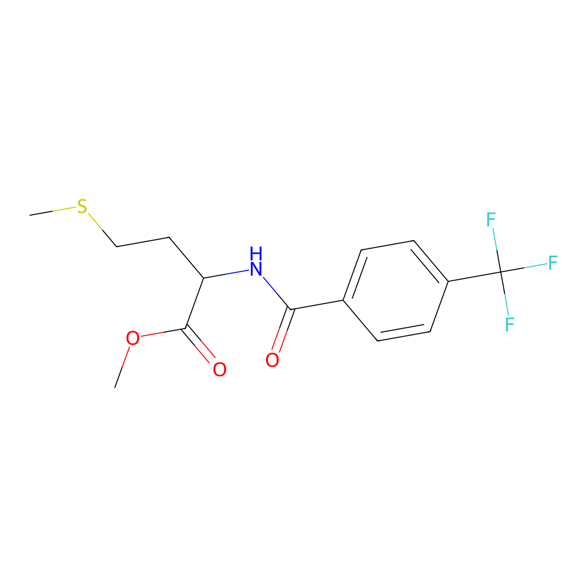 N-(4-(Trifluoromethyl)benzoyl)-L-methionine methyl ester molecular structure, CAS 175202-25-2