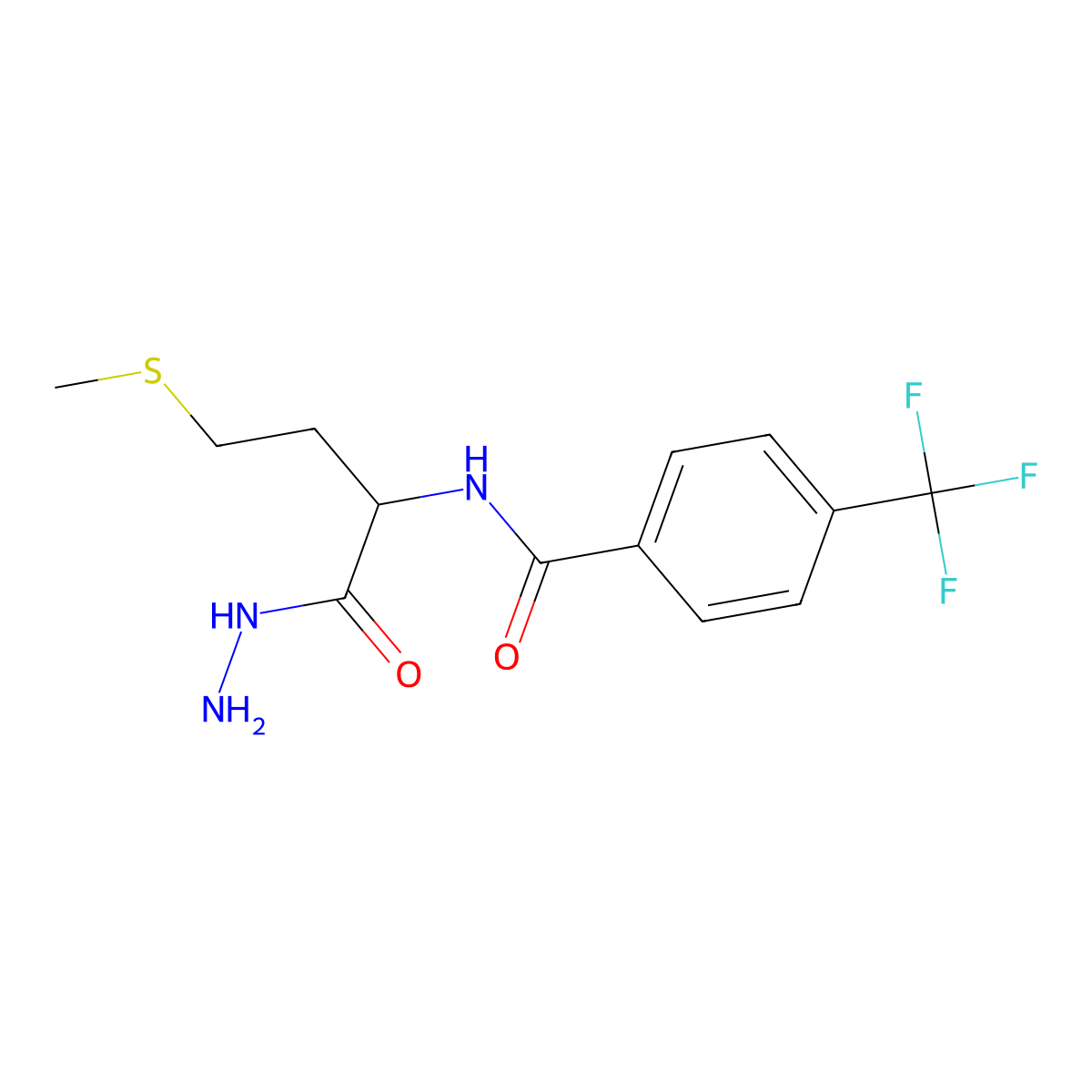 N-[1-(hydrazinecarbonyl)-3-(methylsulfanyl)propyl]-4-(trifluoromethyl)benzamide molecular structure, CAS 175202-27-4
