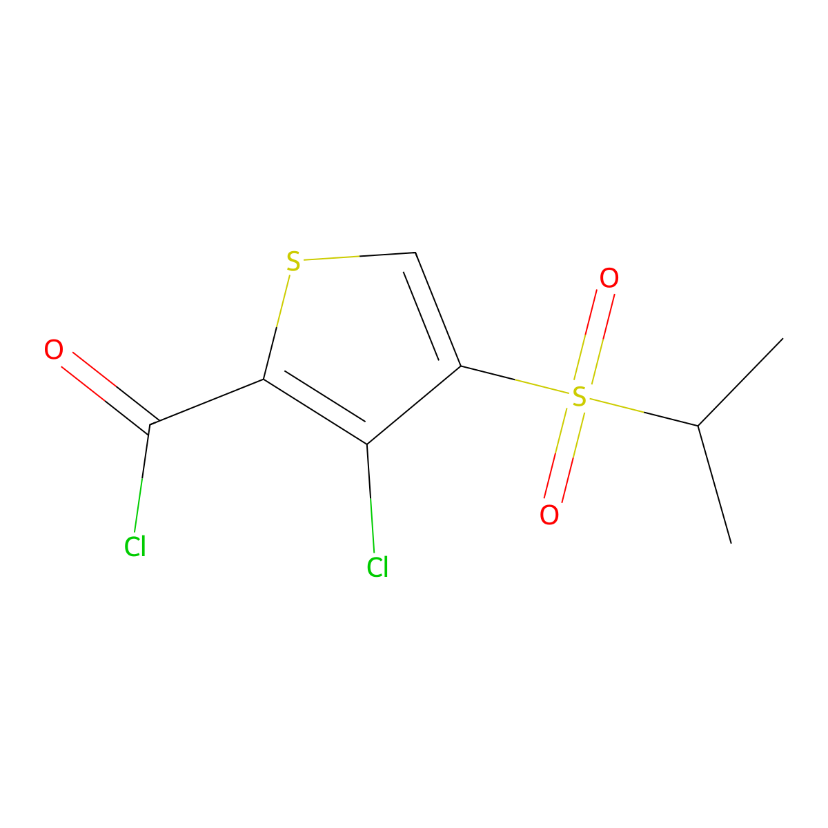 3-Chloro-4-(propane-2-sulfonyl)-thiophene-2-carbonyl chloride molecular structure, CAS 175202-28-5