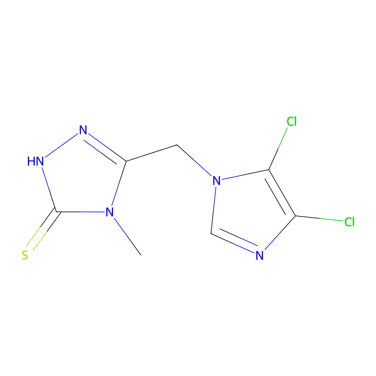 5-[(4,5-Dichloro-1H-imidazol-1-yl)methyl]-2,4-dihydro-4-methyl-3H-1,2,4-triazole-3-thione molecular structure, CAS 175202-31-0