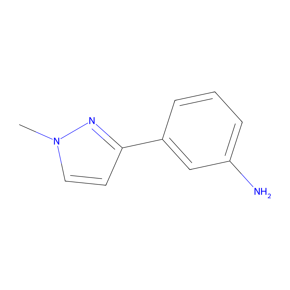 3-(1-Methyl-1H-pyrazol-3-yl)aniline molecular structure, CAS 175202-37-6