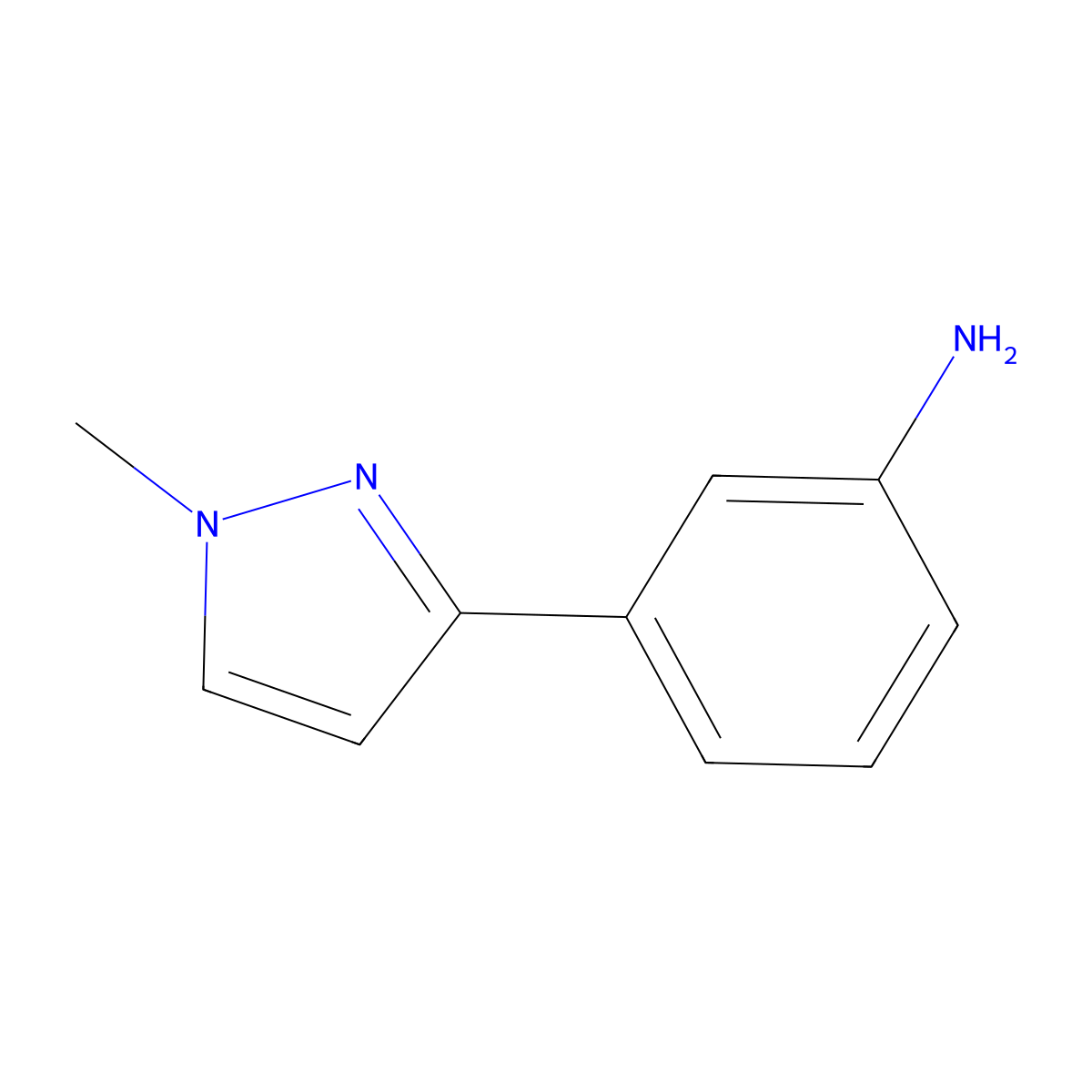3-(1-Methyl-1H-pyrazol-3-yl)aniline molecular structure, CAS 175202-37-6