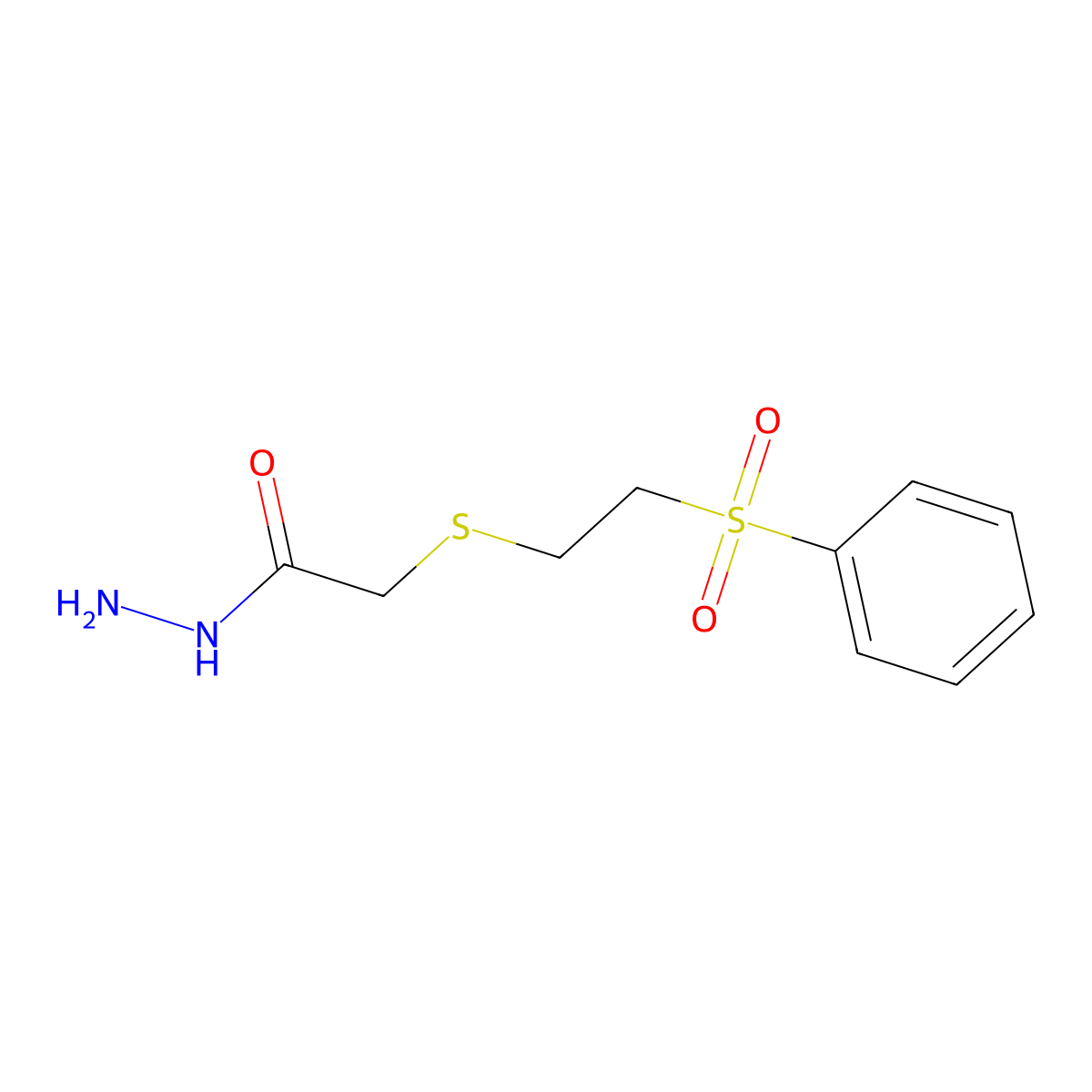 2-{[2-(Phenylsulfonyl)ethyl]thio}ethanohydrazide molecular structure, CAS 175202-38-7