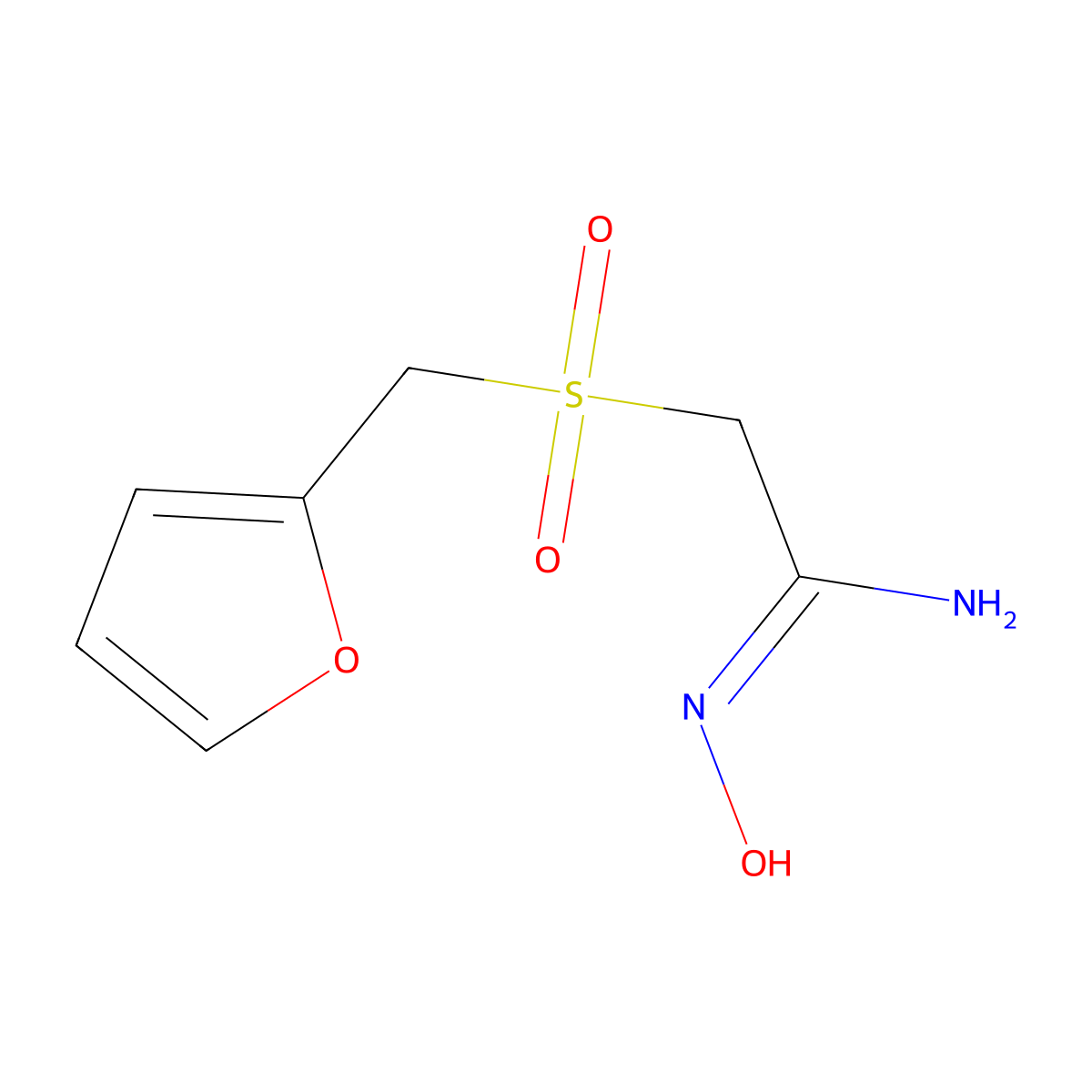 2-(furan-2-ylmethylsulfonyl)-N'-hydroxyethanimidamide molecular structure, CAS 175202-39-8