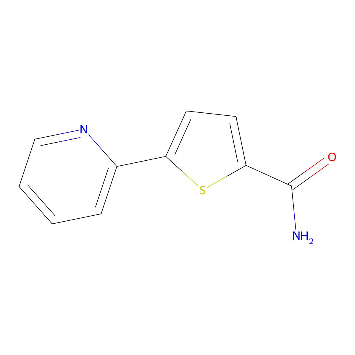 5-(2-Pyridyl)thiophene-2-carboxamide molecular structure, CAS 175202-40-1