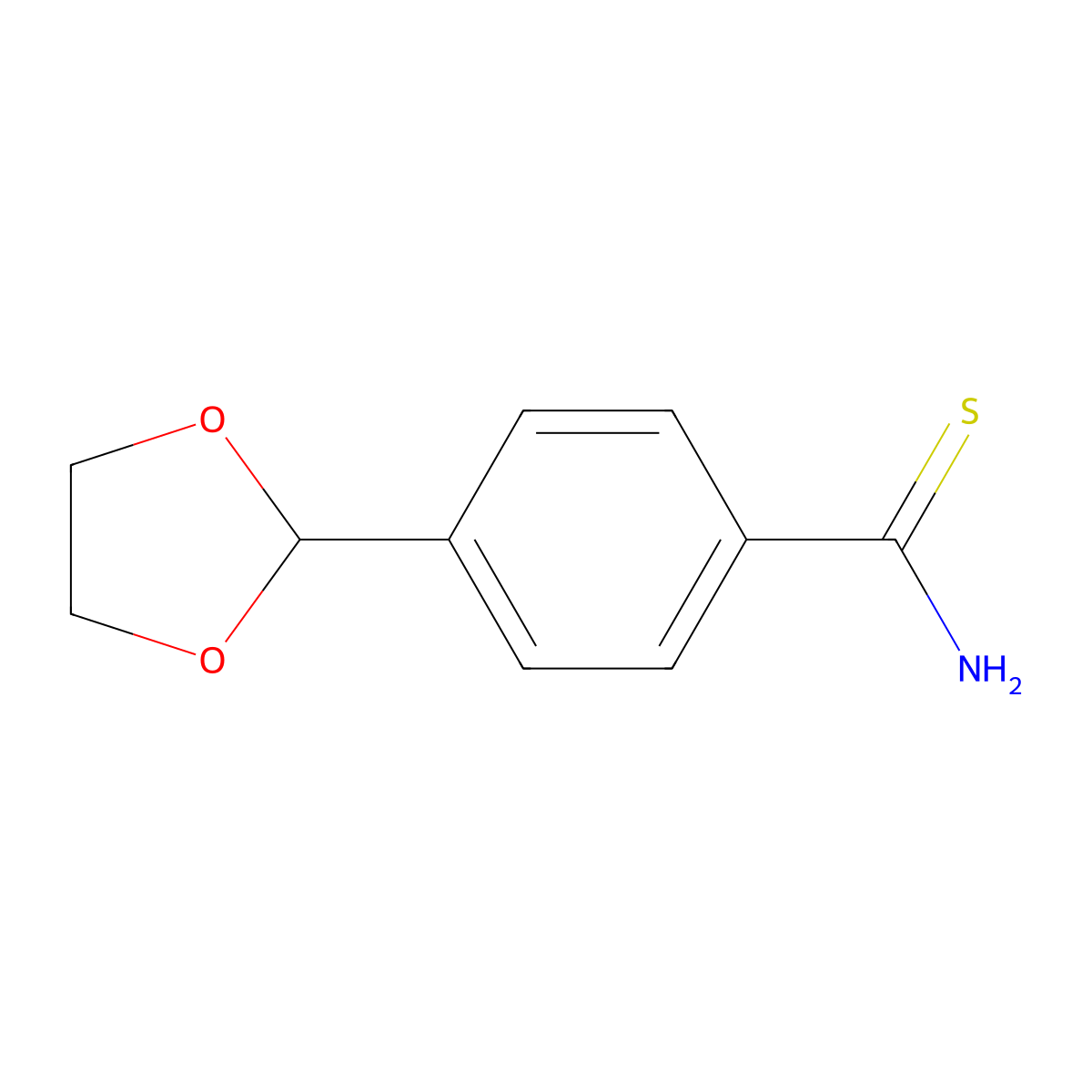 4-(1,3-Dioxolan-2-yl)benzene-1-carbothioamide molecular structure, CAS 175202-43-4