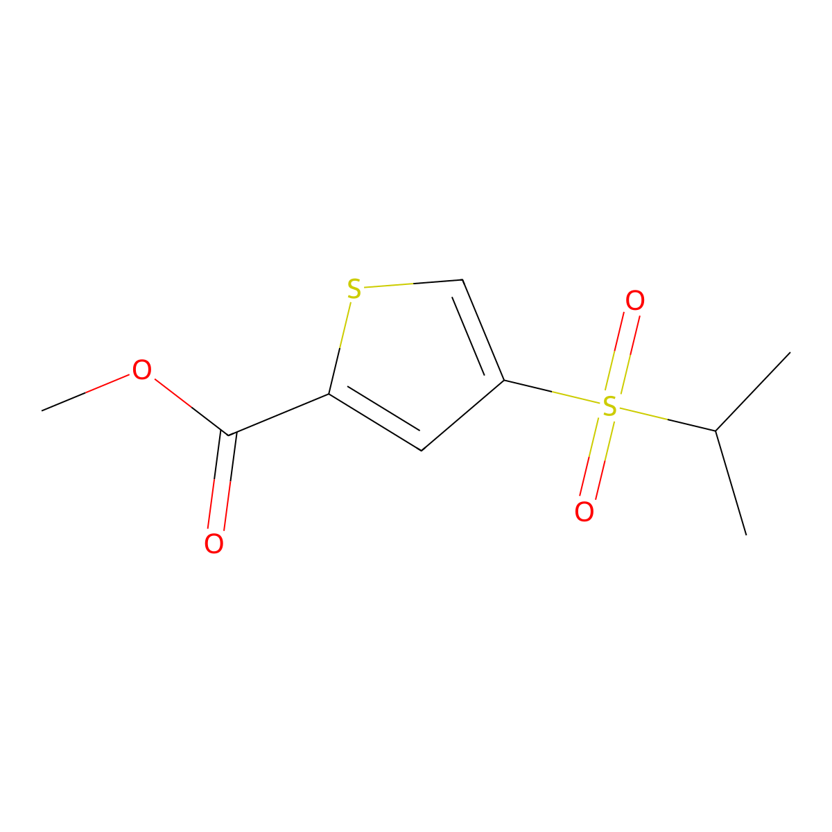 Methyl 4-(isopropylsulfonyl)thiophene-2-carboxylate molecular structure, CAS 175202-45-6