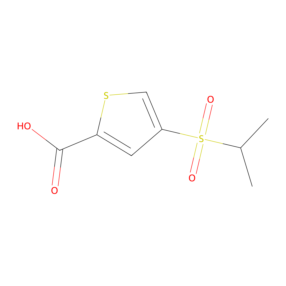 4-(Isopropylsulfonyl)thiophene-2-carboxylic acid molecular structure, CAS 175202-46-7