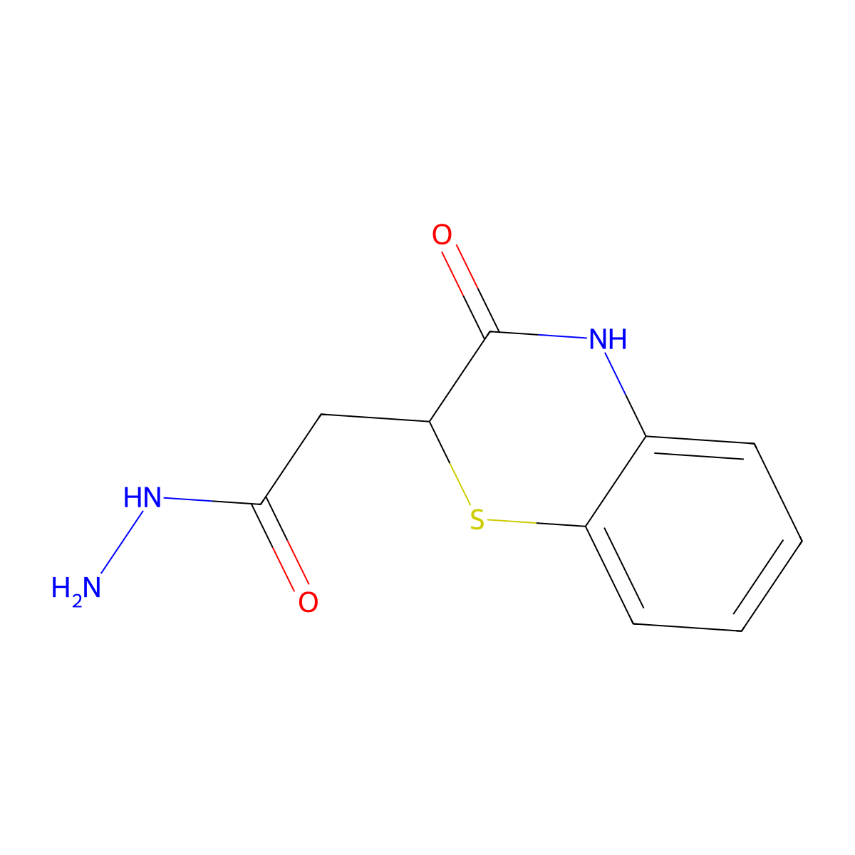 3,4-Dihydro-3-oxo-2H-1,4-benzothiazine-2-acetic acid hydrazide molecular structure, CAS 175202-65-0