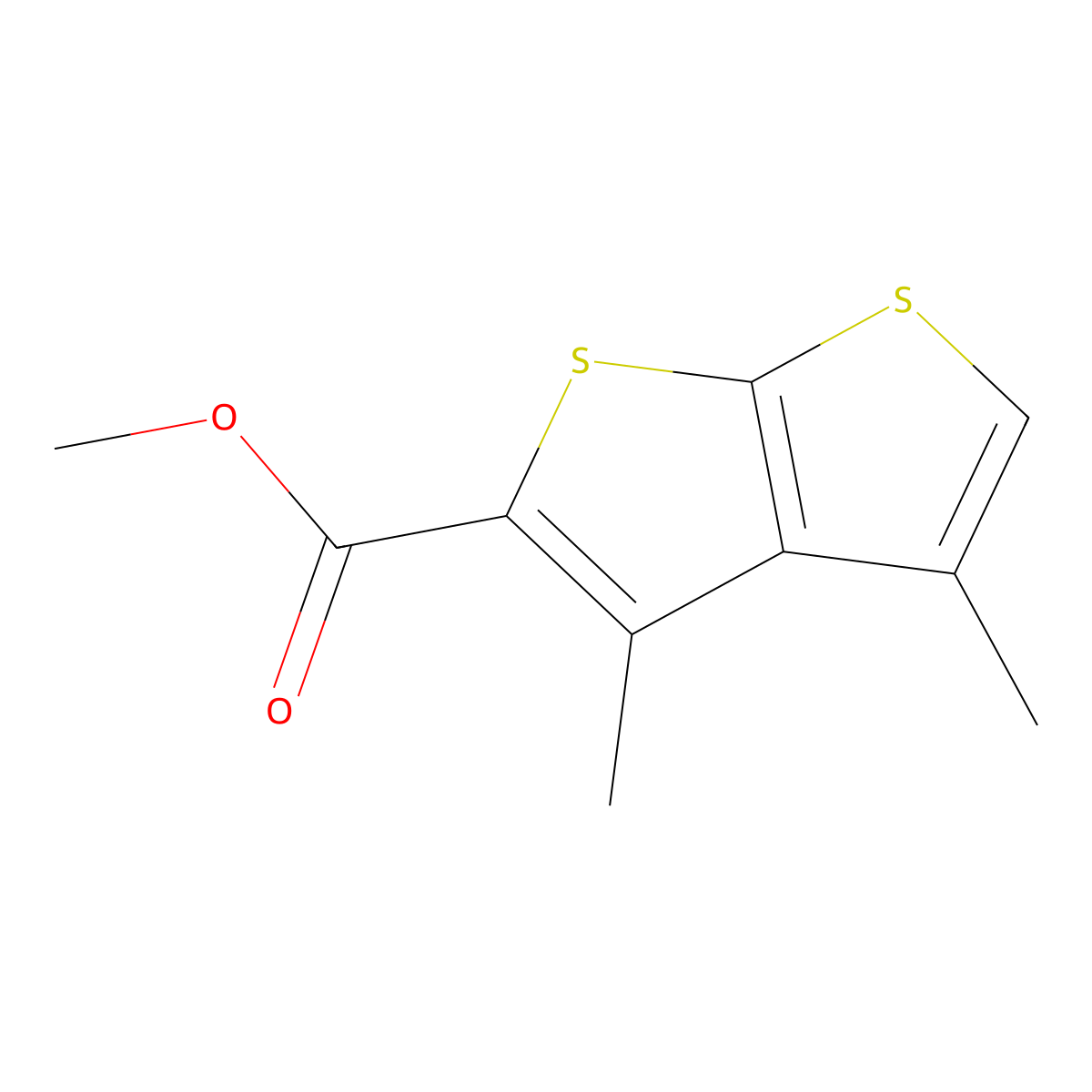 Methyl 3,4-dimethylthieno[2,3-b]thiophene-2-carboxylate molecular structure, CAS 175202-66-1