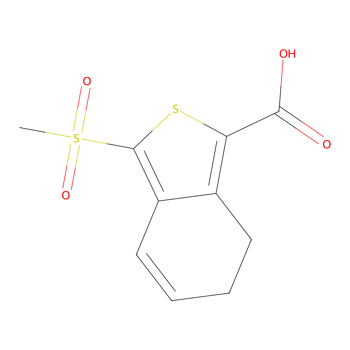 3-(Methylsulfonyl)-6,7-dihydrobenzo[c]thiophene-1-carboxylic acid molecular structure, CAS 175202-69-4