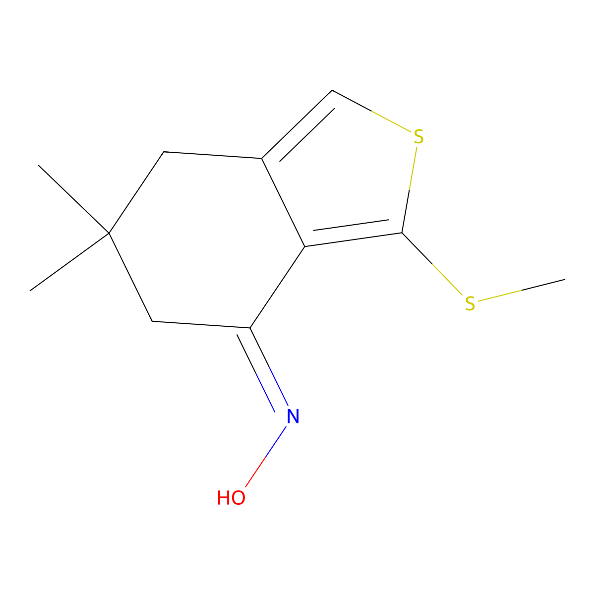 N-(6,6-dimethyl-3-methylsulfanyl-5,7-dihydro-2-benzothiophen-4-ylidene)hydroxylamine molecular structure, CAS 175202-71-8
