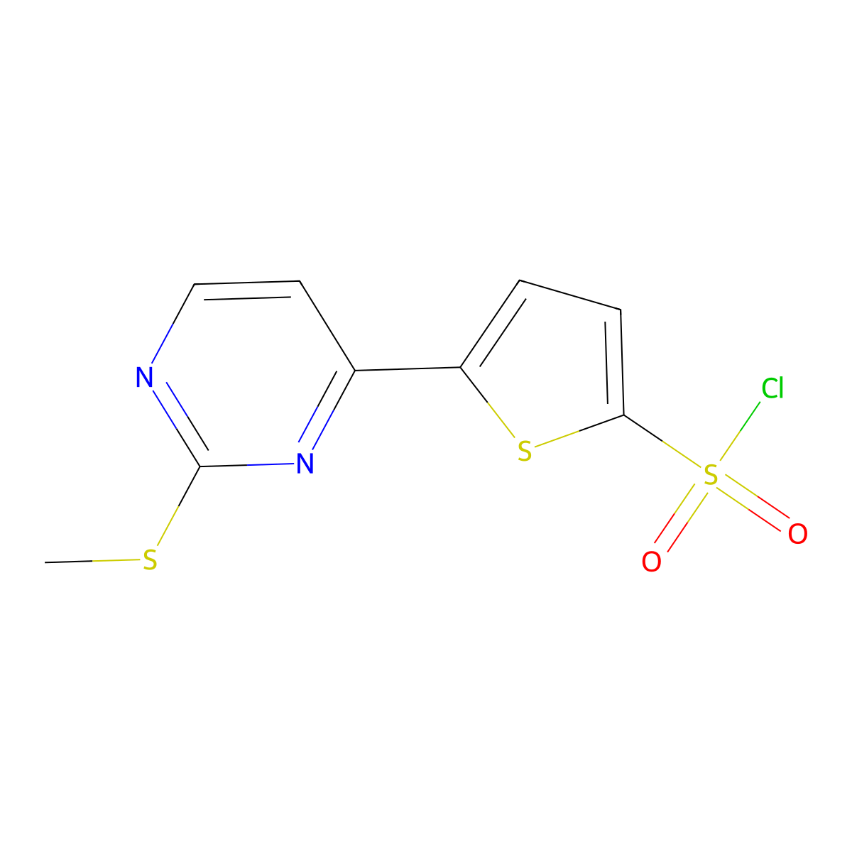 5-(2-(Methylthio)-4-pyrimidinyl)-2-thiophenesulfonyl chloride molecular structure, CAS 175202-76-3