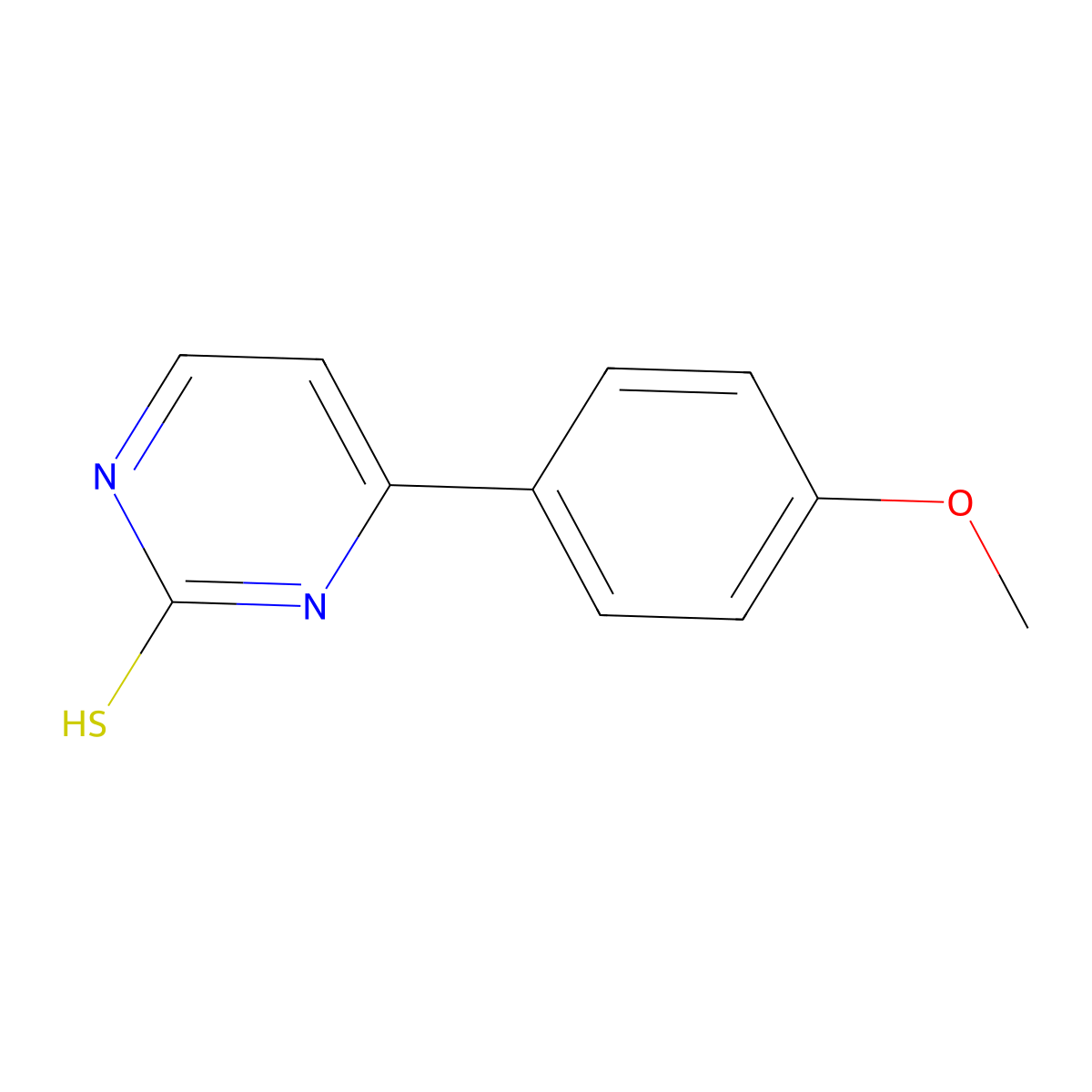 4-(4-Methoxyphenyl)-2-pyrimidinethiol molecular structure, CAS 175202-77-4
