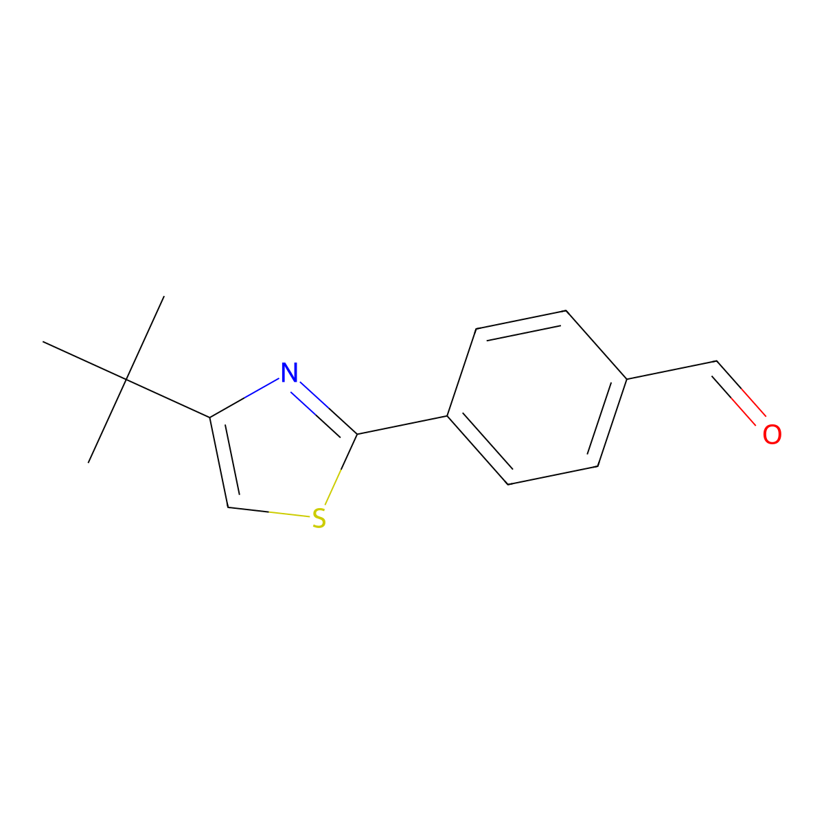 4-[4-(tert-Butyl)-1,3-thiazol-2-yl]benzaldehyde molecular structure, CAS 175202-78-5