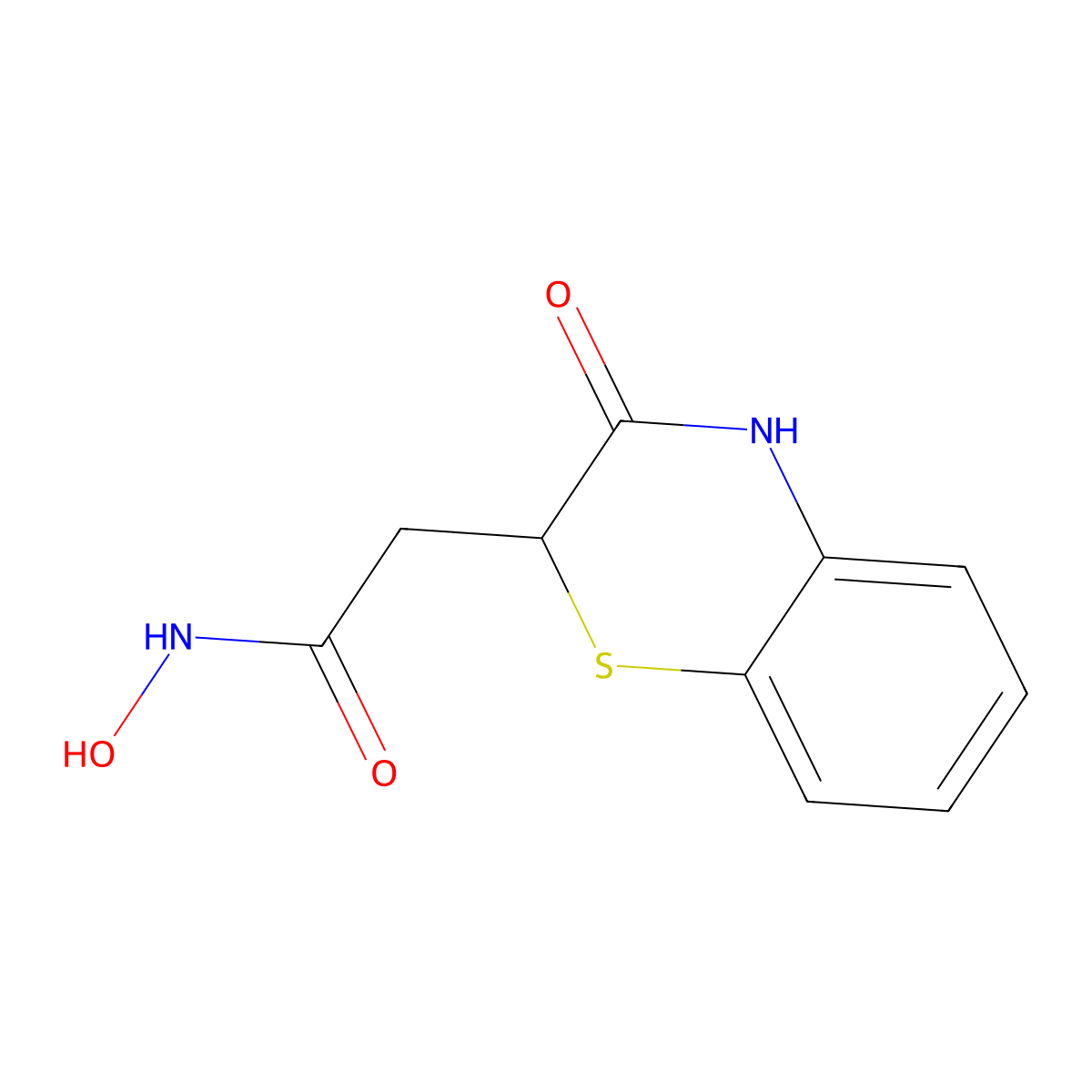 N-hydroxy-2-(3-oxo-3,4-dihydro-2H-1,4-benzothiazin-2-yl)acetamide molecular structure, CAS 175202-81-0