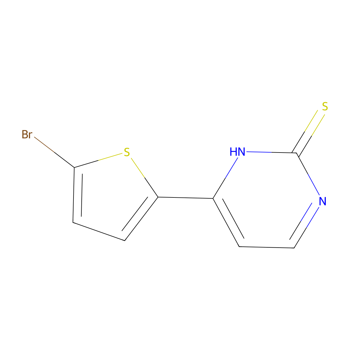 4-(5-Bromo-2-thienyl)pyrimidine-2-thiol molecular structure, CAS 175202-82-1