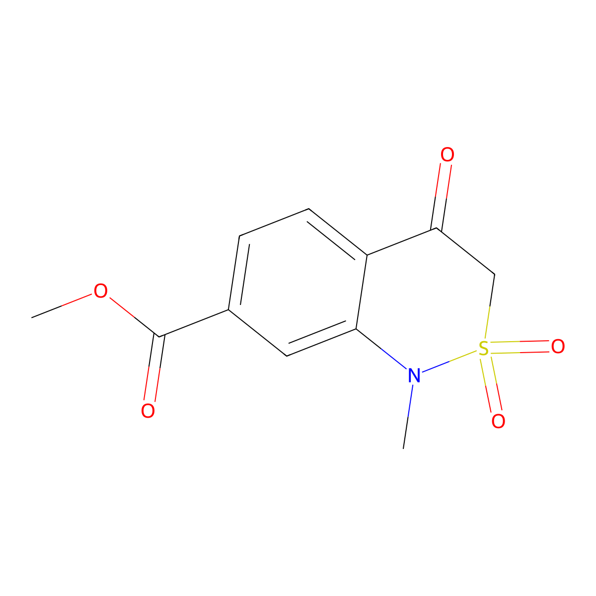 Methyl 1-methyl-2,2,4-trioxo-1,2,3,4-tetrahydro-2,1-benzothiazine-7-carboxylate molecular structure, CAS 175202-91-2