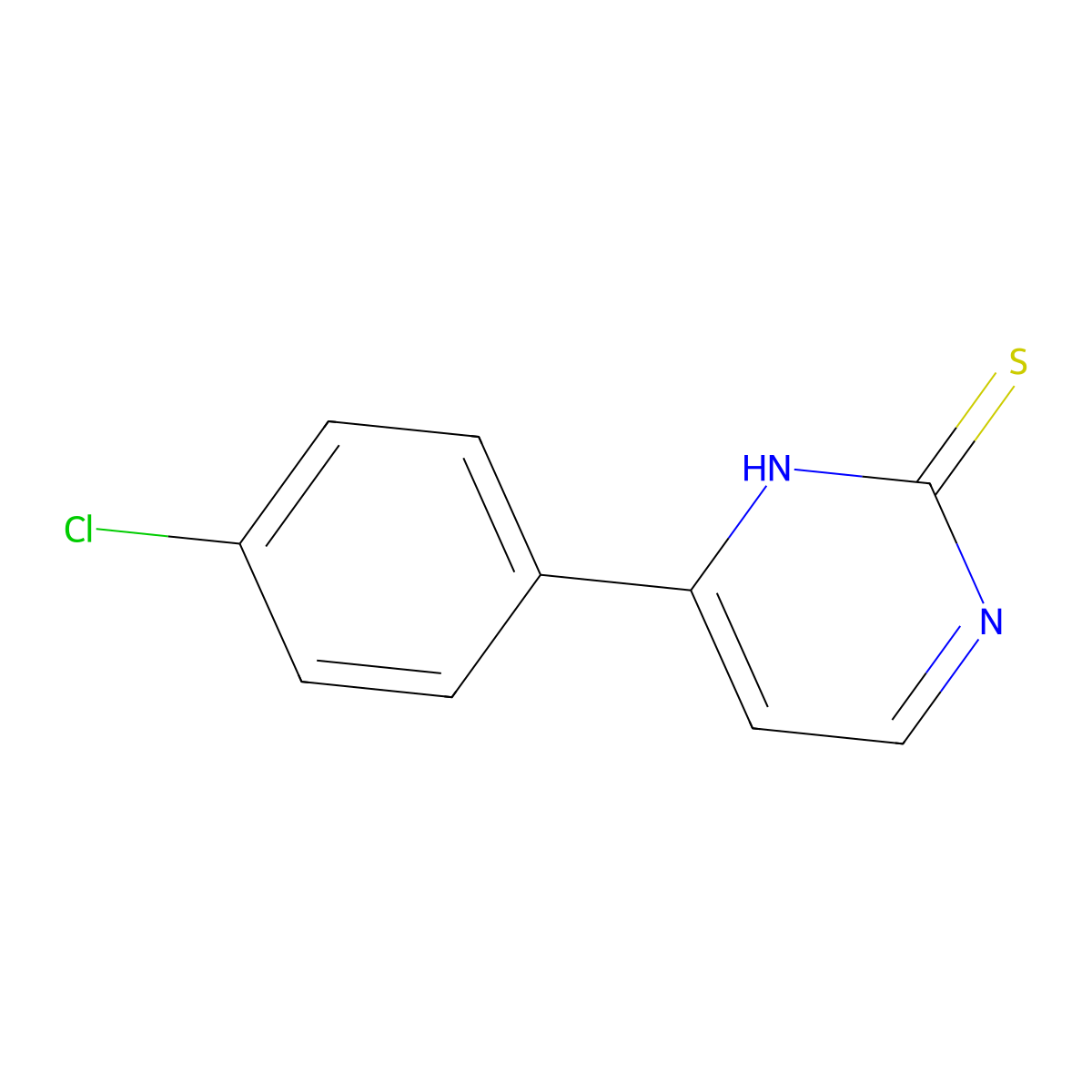 4-(4-Chlorophenyl)-2-pyrimidinethiol molecular structure, CAS 175203-08-4