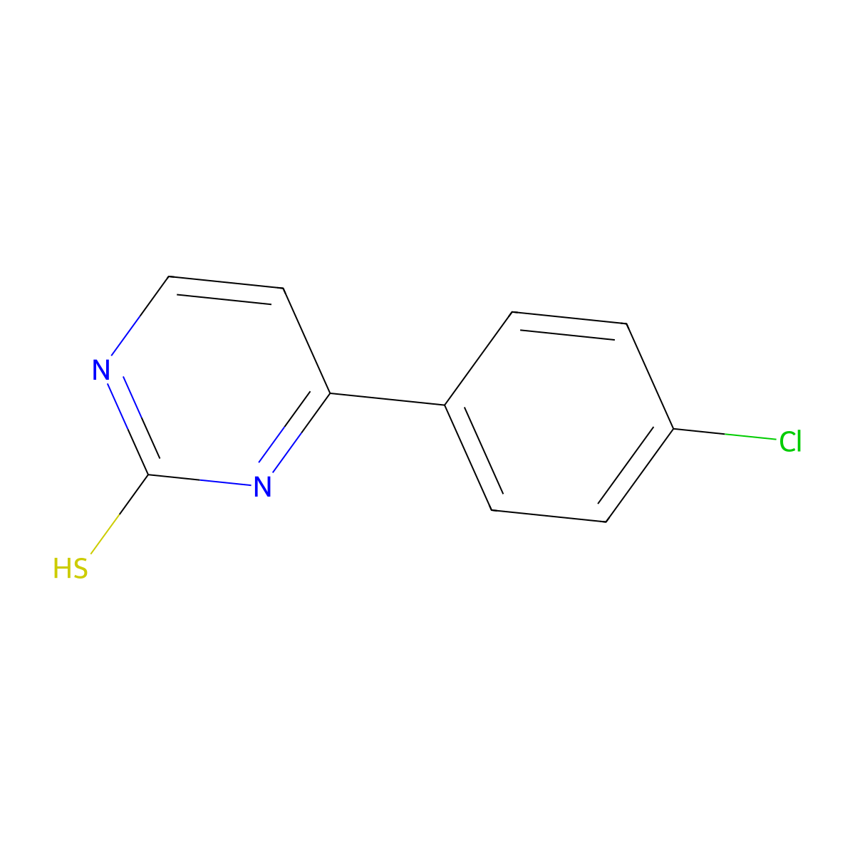 4-(4-Chlorophenyl)-2-pyrimidinethiol molecular structure, CAS 175203-08-4