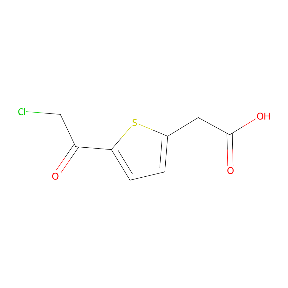 2-[5-(2-Chloroacetyl)-2-thienyl]acetic acid molecular structure, CAS 175203-15-3