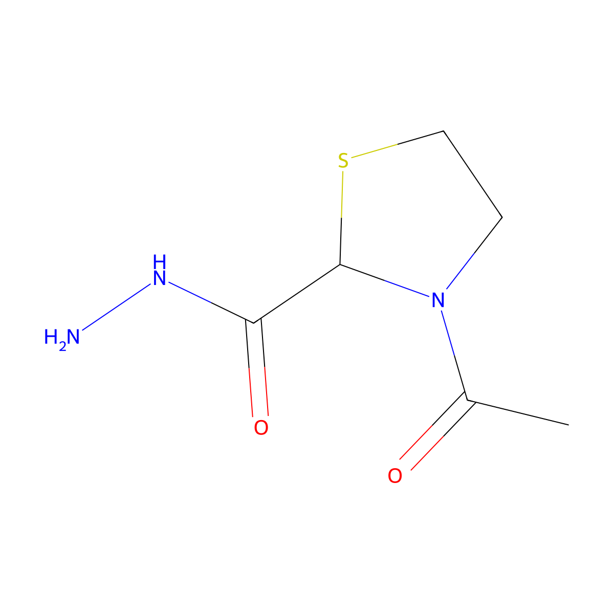 3-Acetyl-1,3-thiazolane-2-carbohydrazide molecular structure, CAS 175203-18-6
