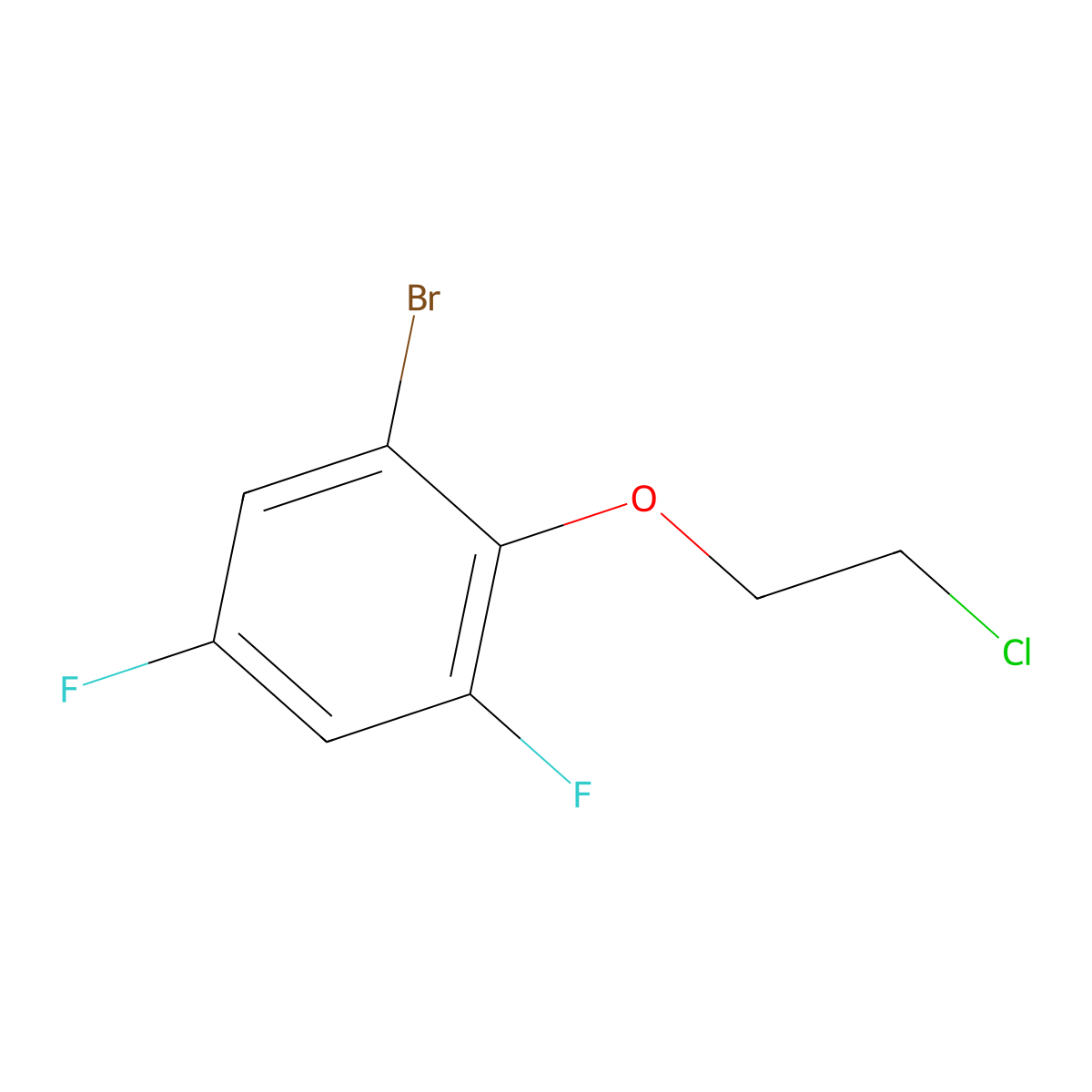 1-Bromo-2-(2-chloroethoxy)-3,5-difluorobenzene molecular structure, CAS 175203-19-7