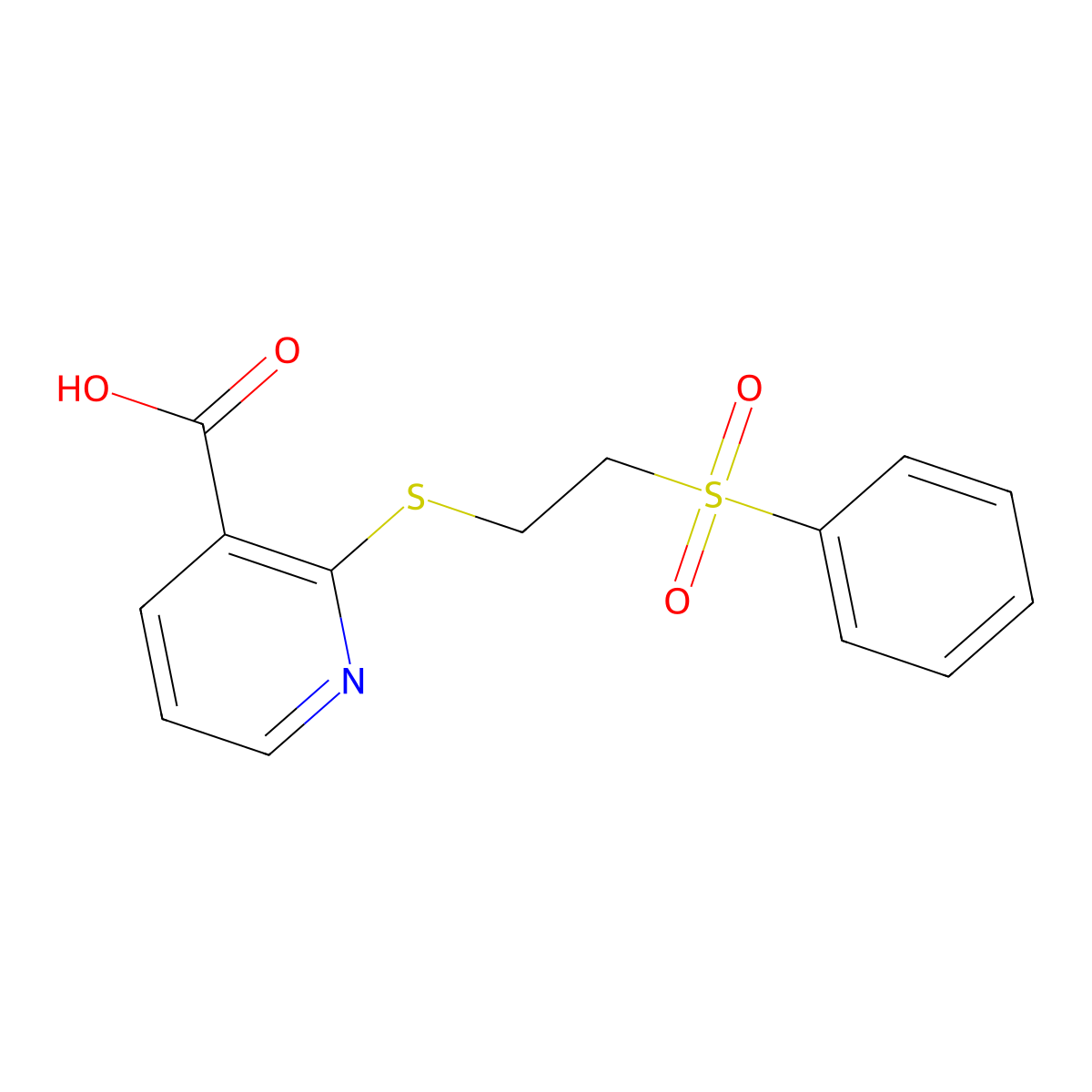 2-[2-(Phenylsulfonyl)ethylthio]nicotinic acid molecular structure, CAS 175203-21-1