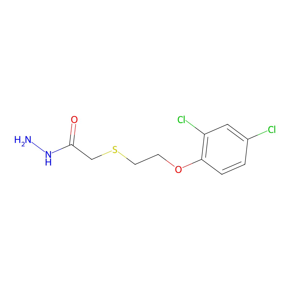2-[2-(2,4-Dichlorophenoxy)ethylsulfanyl]acetohydrazide molecular structure, CAS 175203-28-8