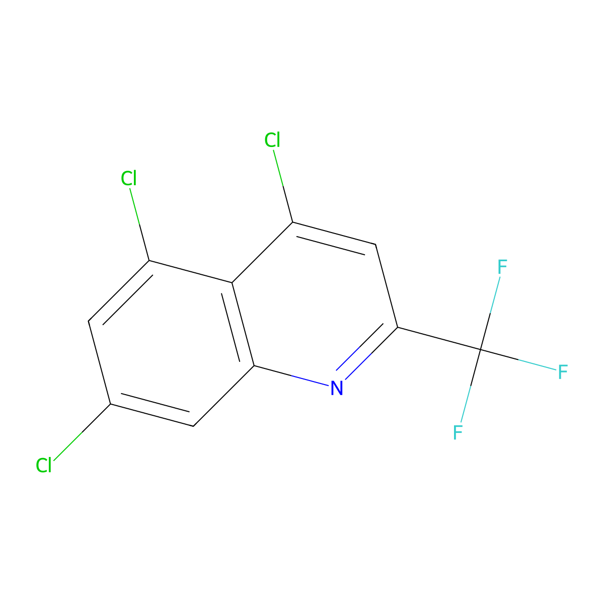 4,5,7-Trichloro-2-(trifluoromethyl)quinoline molecular structure, CAS 175203-41-5